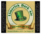 Limerick Dark Ale Square Text Irish Beer Labels 