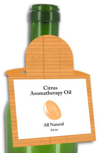 Citrus Aromatherapy Oil Square Bottle Tags