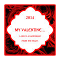 Valentine Rose Large Square Label