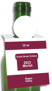 Merlot Rectangle Wine Bottle Tags