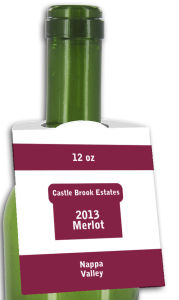 Merlot Rounded Wine Bottle Tags