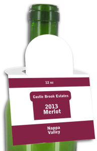 Merlot Square Wine Bottle Tags