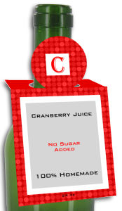Cranberry Juice Rectangle Bottle Tags