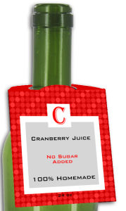 Cranberry Juice Rounded Bottle Tags
