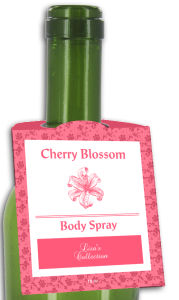 Cherry Blossom Body Spray Rounded Bottle Tags