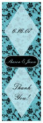 Floral Large Vertical Rectangle Wedding Label 2x6.25