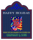 Happy Holidays New Year Vertical Big Rectangle Labels