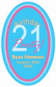 Oval Party Birthday Label