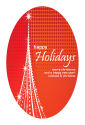 Vector Christmas Tree Vertical Oval Label
