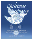 Big Rectangle Hanging Dove Christmas Hang Tag