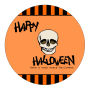 Striped Border Halloween Circle Labels 2x2