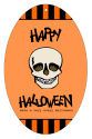 Striped Border Halloween Vertical Oval Favor Tag 2.25x3.5