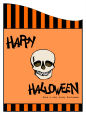 Striped Border Halloween Curved Wine Labels 2.75x3.75