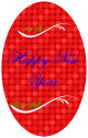 Happy New Year Oval Labels 2.25x3.5