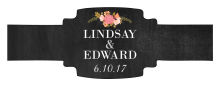 Floral Chalkboard Buckle Cigar Band Wedding Labels