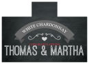 Personalized Hearts of Love Chalkboard Style Rectangle Wine Wedding Label 4.25x3