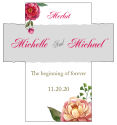 Customized Floral Elegant Summer Poppy Rectangle Wine Wedding Label 3.5x3.75