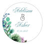 Spring Meadow Flowers Circle Wedding Label