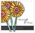Summer Floral Trio Square Wedding Label