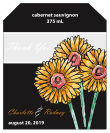 Summer Floral Trio Wine Wedding Label