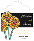 Summer Floral Trio Scalloped Vertical Big Rectangle Wedding Label