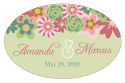 Infinity Floral Wreath Oval Wedding Label