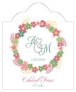 Infinity Floral Wreath Scalloped Vertical Big Rectangle Wedding Label