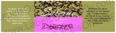 Rococo Water Bottle Labels