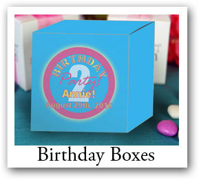 birthday favor boxes with custom photo and text