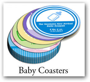 baby shower coasters, coasters with photo, custom photo coaster, coaster with logo