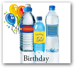 Birthday custom water bottle labels and bottle stickers