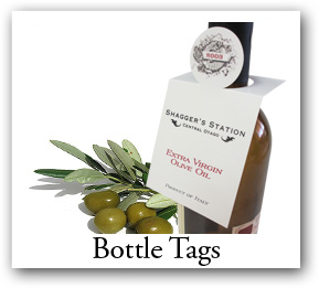 bottle tags, wine bottle tags, oil bottle tags, bottle hangtags
