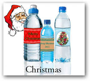 custom christmas water bottle labels