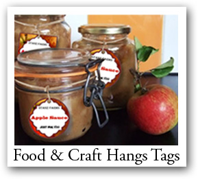 Custom Food Hang tags, craft favor tags