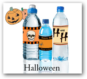 Halloween water bottle labels, party water bottle pagels
