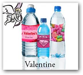 Valentine Day party water bottle labels 