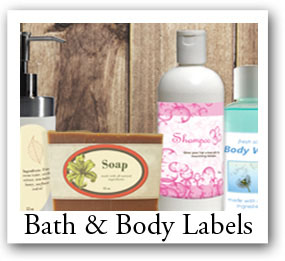bath products labels, soap stickers, candle labels, shampoo ingredients labels