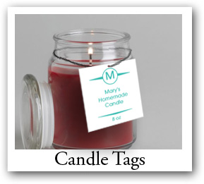 candle tags, candle favor tags