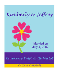 Heart Flower Wine Labels