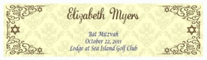 Traditional Water Bat Mitzvah Label