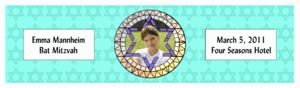 Mosaic Water Bat Mitzvah Label