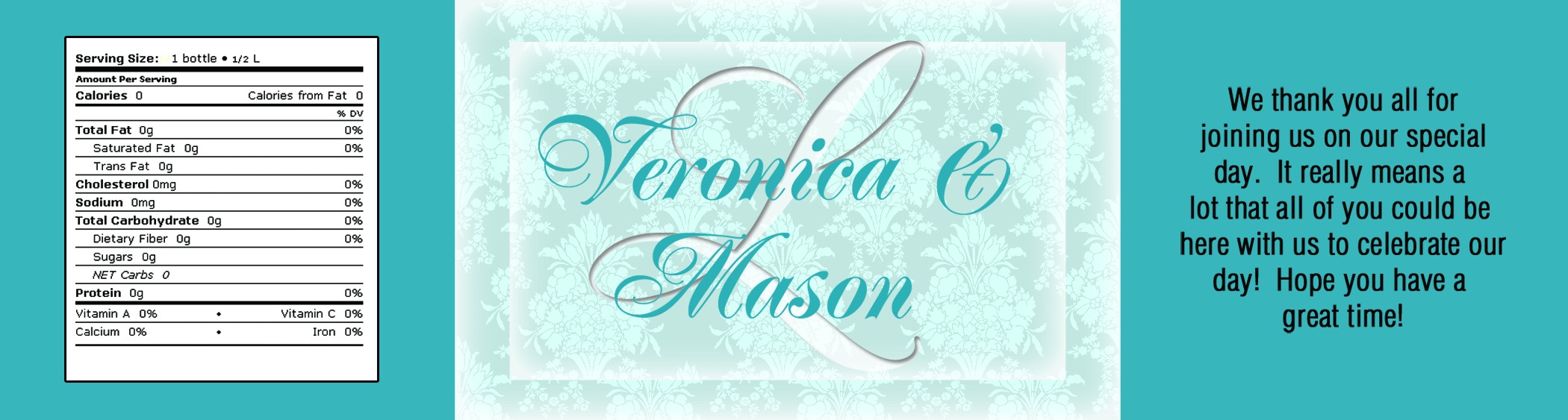 Monogram Water Wedding Labels