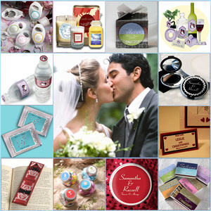 Custom wedding favors ideas, gift boxes, favor stickers, cigar bands, thank you cards, place cards