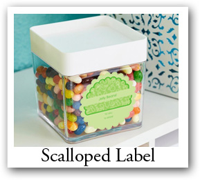 scalloped Labels, Personalized scalloped Stickers