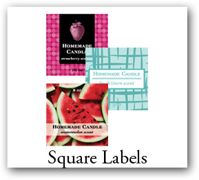 Square Candle Labels, Square Stickers for candle