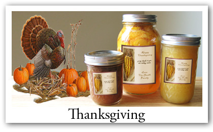 Thanksgiving labels, invitations and favor gifts