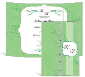Wave Gate-Fold Invitation 6x6, Wave Wedding Stationery