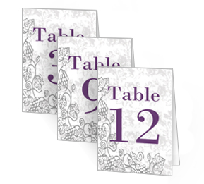 Iron Vine DIY Wedding Wedding Table Numbers, 3 1/2 x 5 Large Table Number Cards, personalized wedding papers