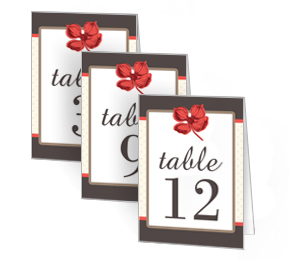 Polka Floral DIY Wedding Wedding Table Numbers, 3 1/2 x 5 Large Table Number Cards, personalized wedding papers