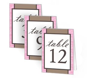 Rococo DIY Wedding Wedding Table Numbers, 3 1/2 x 5 Large Table Number Cards, personalized wedding papers
